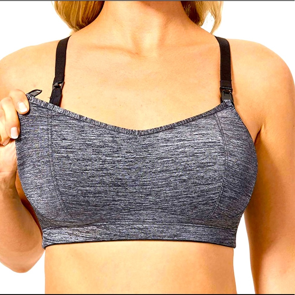 Lightly padded wireless sports nursing bra, size M